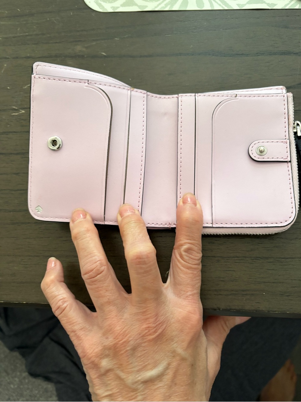 kate spade Pink Floral Zip-Around Compact Wallet - Picture 7 of 8